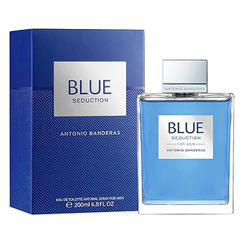 Perfume masculino Antonio Banderas Blue Seduction com aroma fresco e levemente adocicado