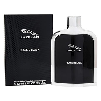 Perfume masculino Jaguar Classic Black com aroma amadeirado sério sóbrio versátil elegante e discreto