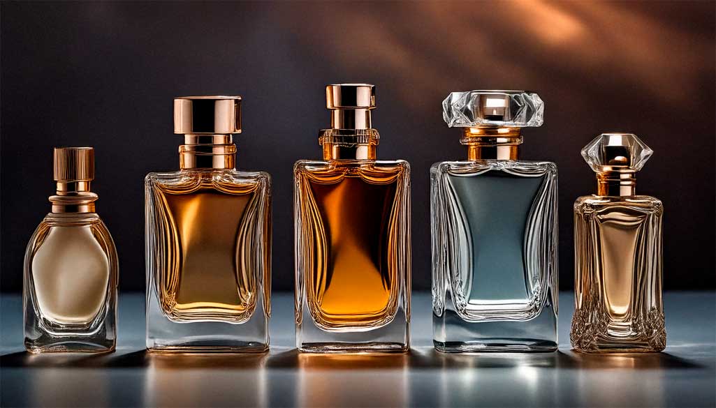 Perfumes masculinos até 150 reais dispostos sobre fundo elegante e moderno