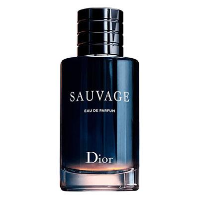 Frasco do Dior Sauvage Eau de Parfum com iluminação suave e fundo escuro.